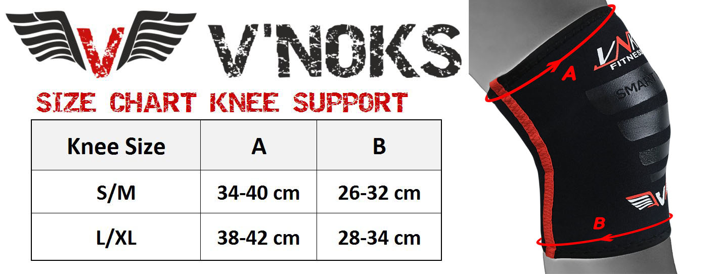 vnk neoprene tec knee support size chart